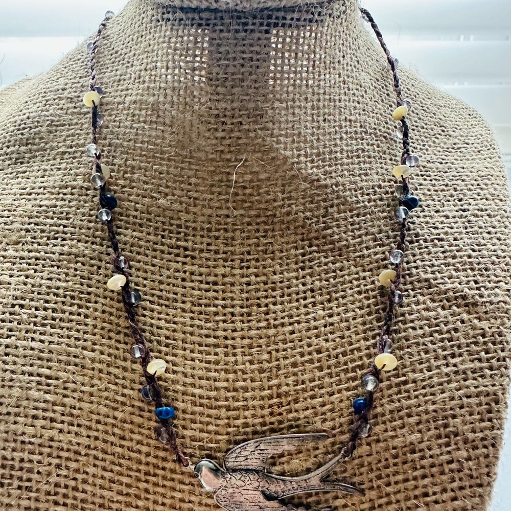 Sweet Handmade Bird Bead Necklace made by Altiplano.
